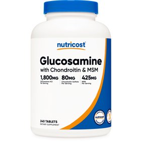 Nutricost Glucosamine 1800mg مع Chondroitin & MSM ، 240 قرصًا ، 120 حصة ، ملحق