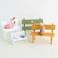 thumbnail image 3 of Decorative Mini Wooden Garden Bench Porch Chair Miniature Landscape Ornament for Photo Booth Props Home Decoration (Green), 3 of 8