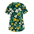 thumbnail image 3 of Print Nursing Uniforms for Women Irish Shamrock Printed V Neck Breathable Scrub Tops Short Sleeve Professionals Soft Stretch St. Patrick's Day T-Shirts with Pockets  green Medium, 3 of 4