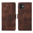 thumbnail image 6 of ELEHOLD For iPhone 11 Leather Wallet Phone Case, Embossed Diamond Folio Flip Cover, Card Holder Cash Slot, Stand Support, Wrist Strap Lanyard -Coffee, 6 of 10
