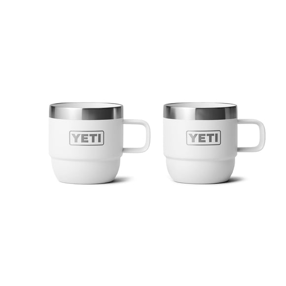 Taza YETI Rambler apilable de acero inoxidable de 180 ml, 2 unidades, color blanco