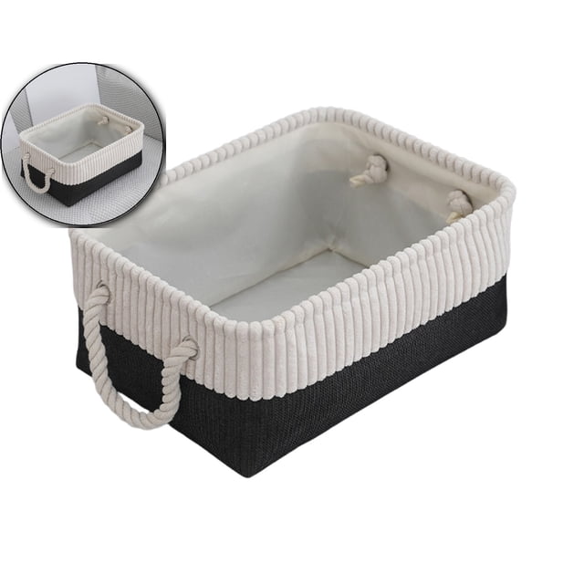 Foldable Fabric Storage Basket – Soft & Durable Cloth Organizer for Clothes, Toys & Home Essentials – with Handles