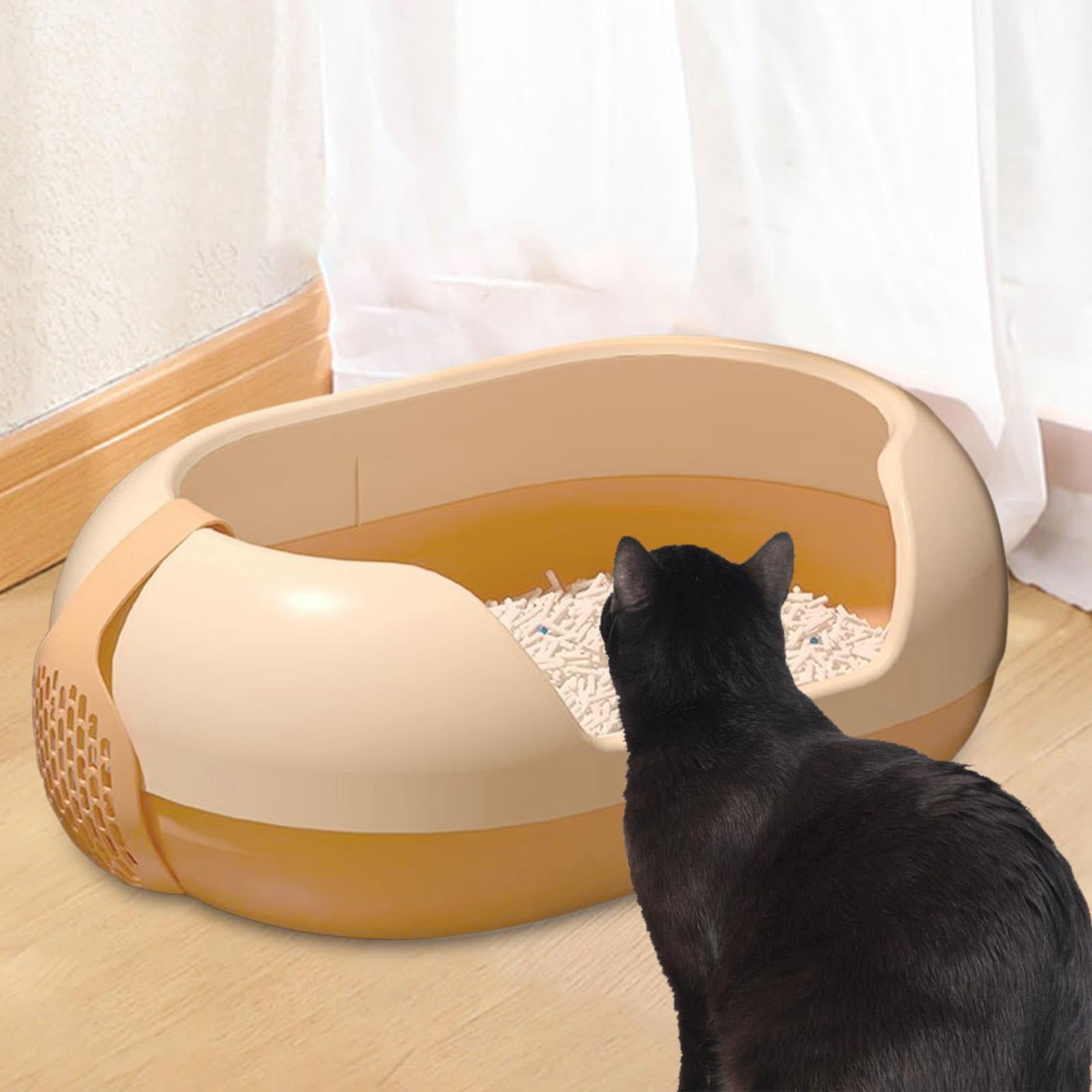 Semi Enclosed Cat Litter Box Large Cat Toilet 60x41x24cm Removable for Cats and Small Dogs Puppy Potty Cat Litter Tray Bedpan violet