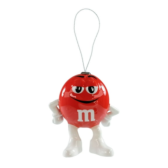 M&M`s Red Character Decoupage Christmas Ornament, 1 Count, Red, Plastic, By Ruz