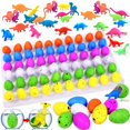 thumbnail image 1 of Huevos de dinosaurio para incubar iGeekid, 60 unidades con juguetes en el interior para niños, 1 of 8