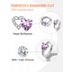 thumbnail image 5 of Pendientes de aro de plata de ley con piedras natales Silvora para mujer. Diamantes creados. Delicada joya de regalo para cumpleaños o Navidad, 5 of 8