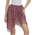 thumbnail image 1 of Women Y2k Lace Ruffle Pleated Mini Skirt Low Rise Half Slip Skirts Mesh Floral Layered Flowy Short Skirts, 1 of 1