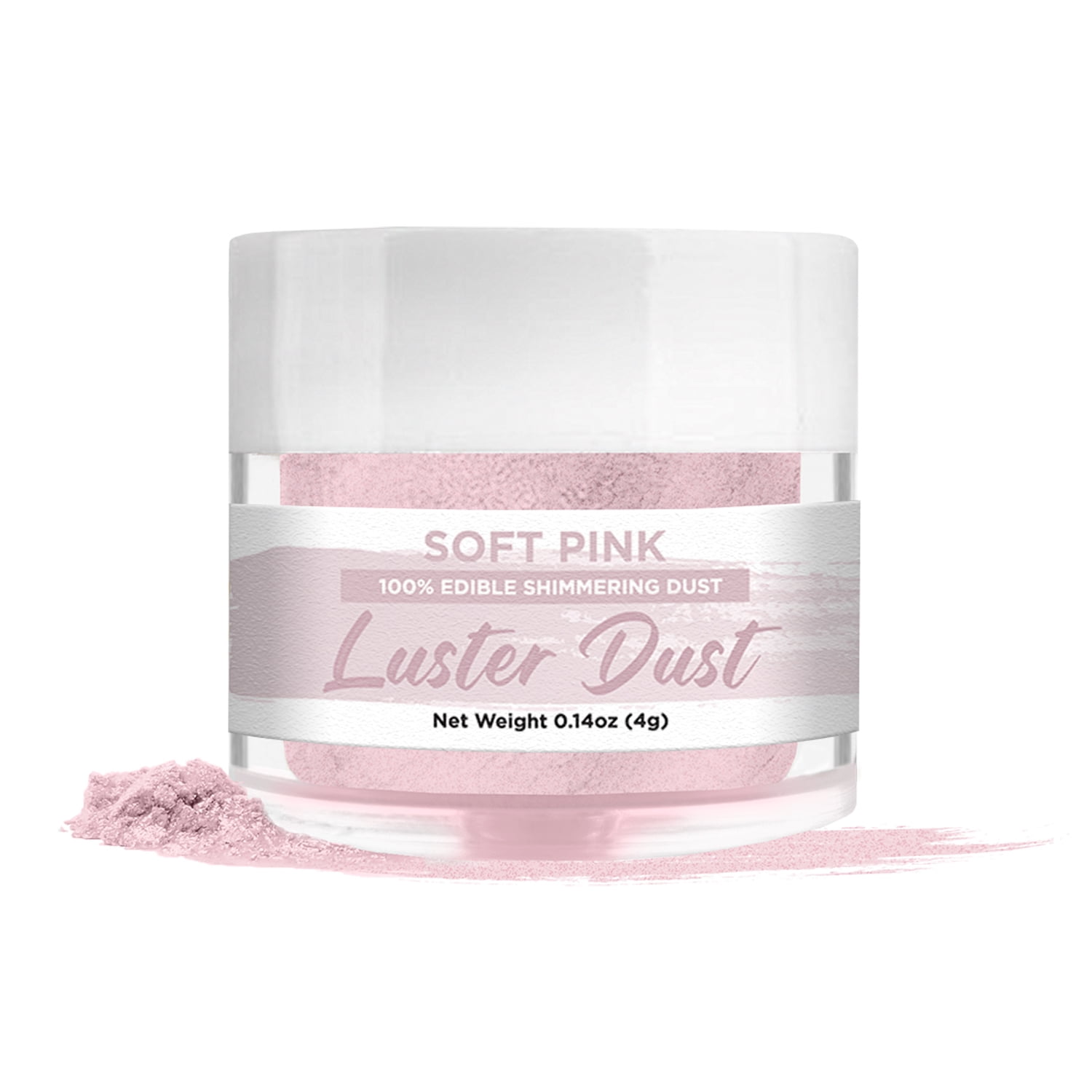 BAKELL Soft Pink Edible Luster Dust & Paint, 4 Gram Jar