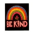 thumbnail image 2 of Vibrant Rainbow Flannel Blanket - Soft Cozy Design with ' BE KIND ' in Pink Perfect for Sofa Travel Bed and Chair, 2 of 5