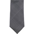 thumbnail image 1 of Kenneth Cole Mens Fine Texture Grid Self-tied Necktie, Grey, One Size, 1 of 1