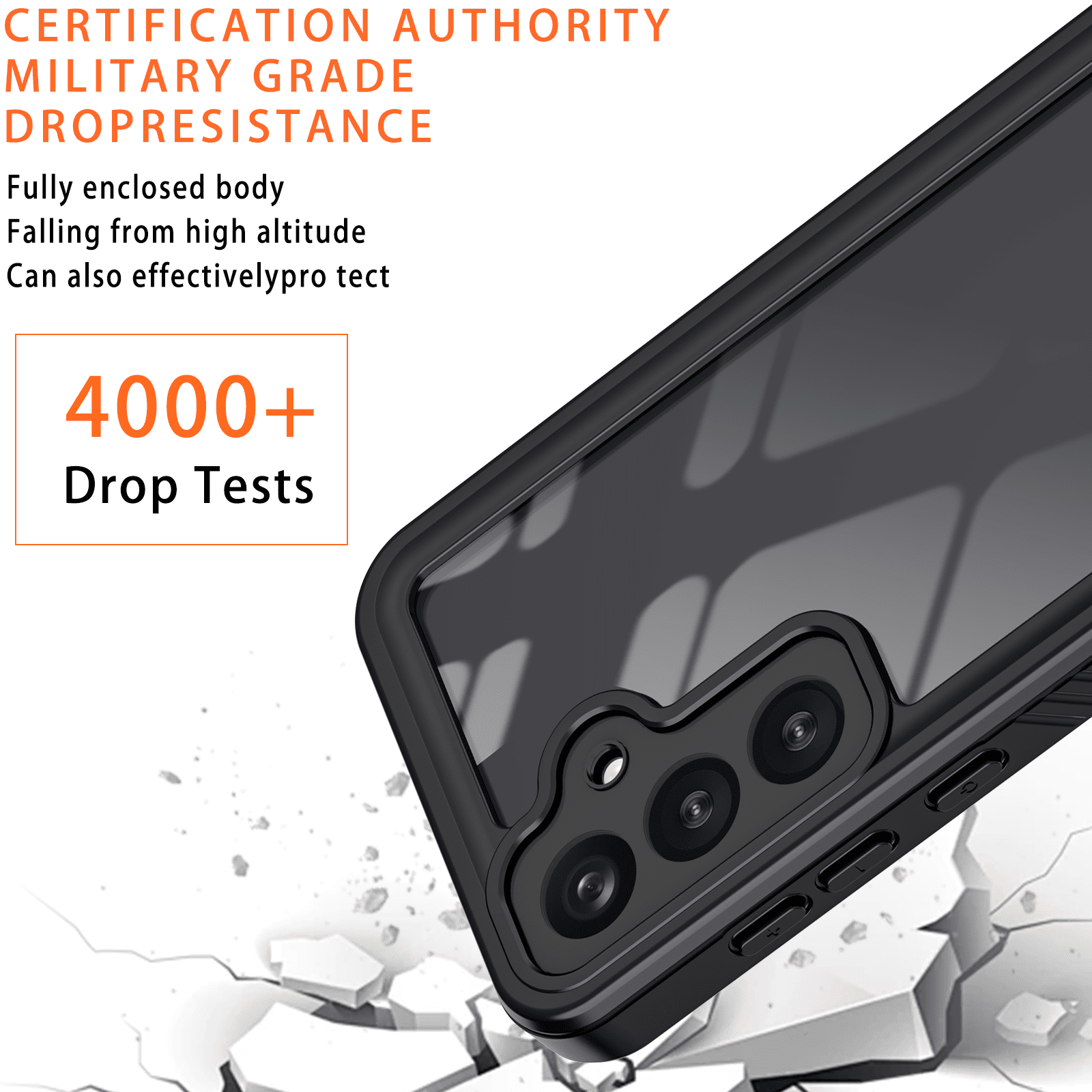 Casetego For Samsung Galaxy S24 Plus Case,IP68 Waterproof 14FT Underwater Dustproof Shockproof Rugged with Built-in Screen Protector Full Protect Phone Cover with Lanyard,Black