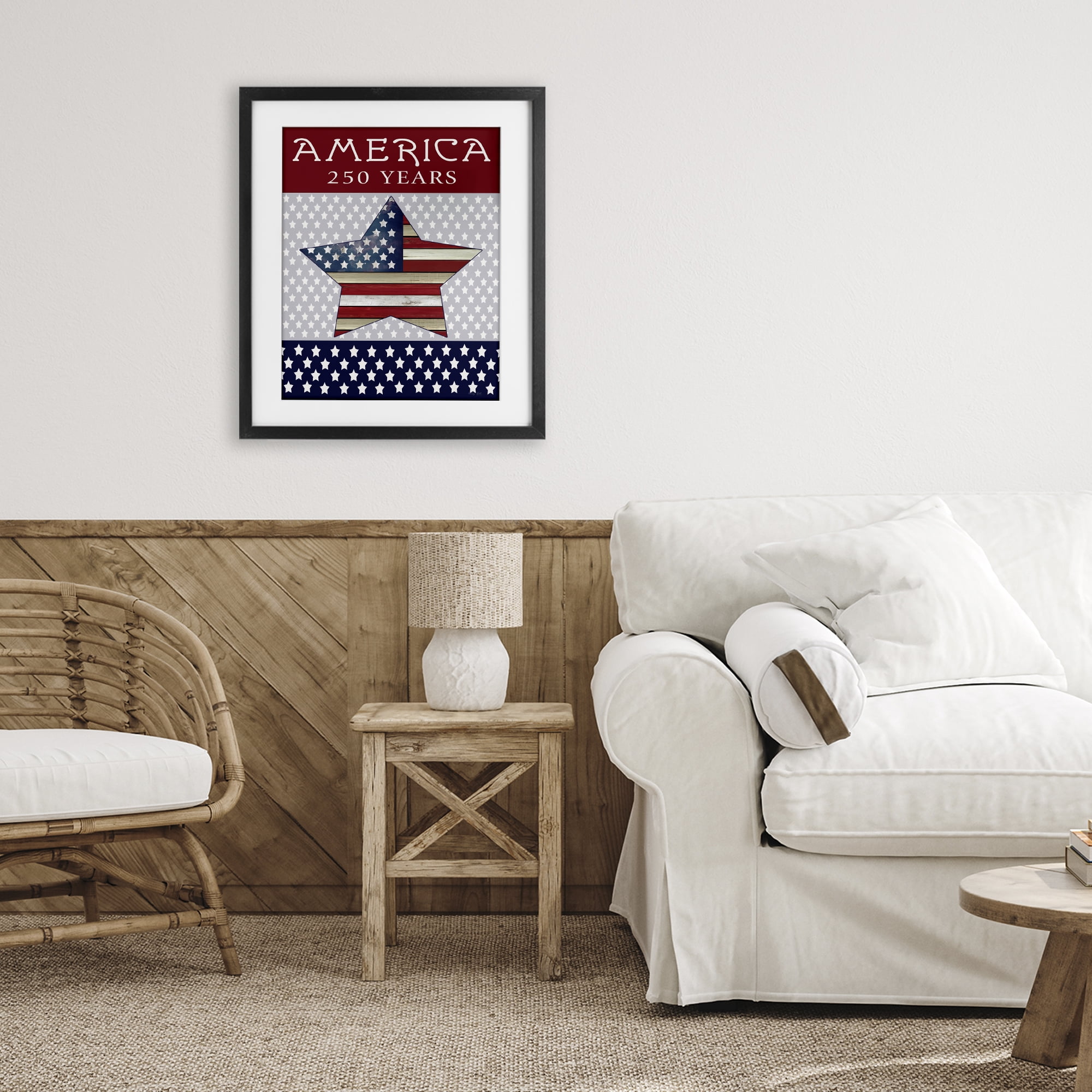 Stupell Industries Historic America 250 Years Black Framed Print Under Glass, design by Cindy Jacobs