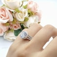 thumbnail image 3 of Halo Round Accent Dazzling Ring CZ 925 Sterling Silver Size 6, 3 of 6