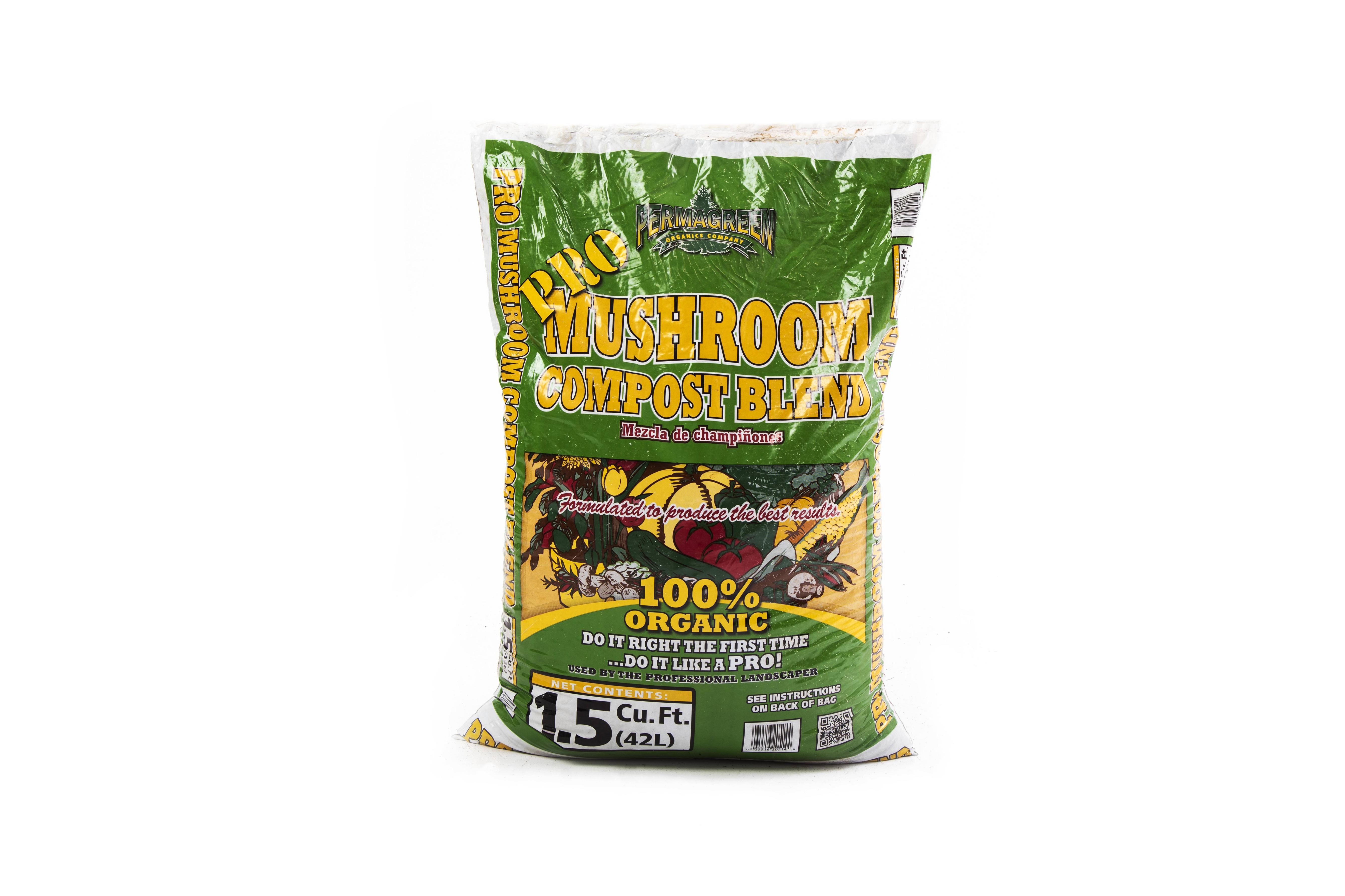 Permagreen Mushroom Compost Blend, 1.5 cu ft - 100% Organic