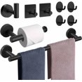 thumbnail image 1 of Juego de Accesorios de Baño Ganchos para Toallas, Toallero + Portarrollos para Papel + Toallero Barra + 7 Gancho de Acero Inoxidable, para Familia, Hotel, Bar, 1 of 4