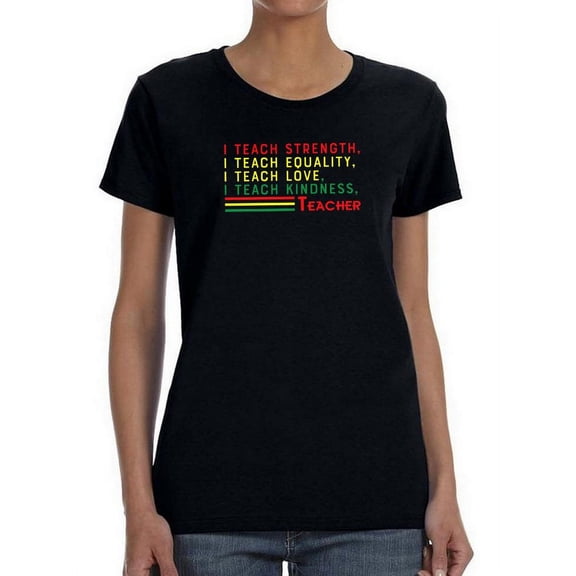 Teacher Qualities Shaped T-Shirt Women -Image by Shutterstock, Female Medium