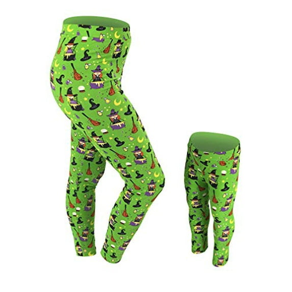 Womens Mommy and Me Halloween Witch Print Leggings (S)