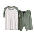 thumbnail image 1 of Birdeem Ensembles de Pyjama Hommes Pyjama Mince Costume Maison Soie Glacée Manches Courtes Shorts Ensemble de Pyjama Maison, 1 of 1