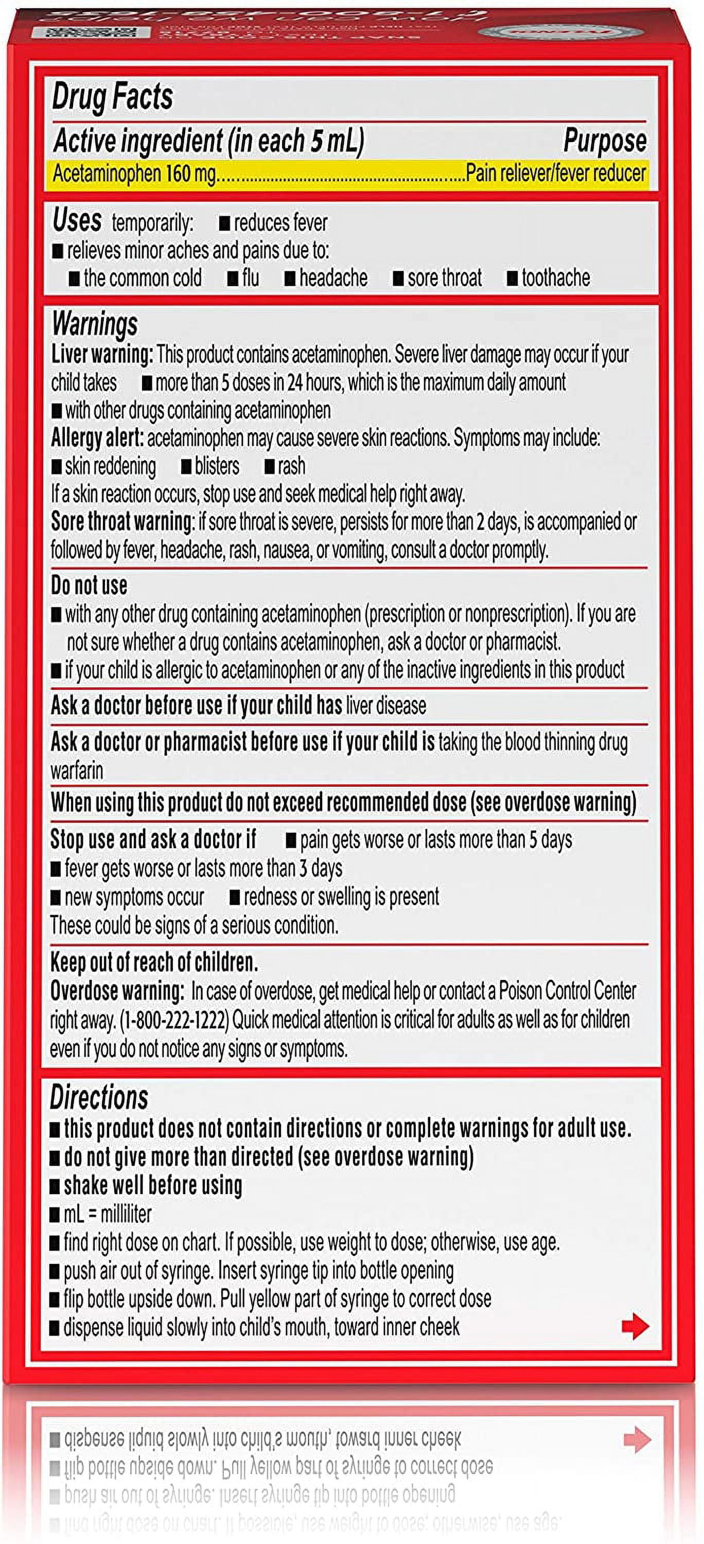 TYLENOL Pain + Fever Infants, Grape Flavor 1 oz (Pack of 3)