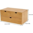 thumbnail image 2 of Desk Drawer Organizer with 3 Drawers, Office Desk Organizer, Bamboo Desk Drawer Desktop Organizer Desk Storage Tabletop Storage Organization Box for Office Home Toiletries Supplies (3 Drawers-B), 2 of 18
