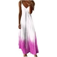 thumbnail image 2 of Nuoqisi Summer Women's V Neck Spaghetti Strap Racerback Sleeveless Maxi Dresses, 2 of 5