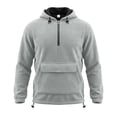 thumbnail image 2 of YOIAVAIOY Mens Quarter Zip Fleece Hoodie Heavy Warm Pullover Hoodies Adjustable Drawstring Sweatshirt Fall Winter Outdoor Athletic Sweatshirt Gray L, 2 of 10