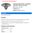 thumbnail image 2 of Hood Insulation Pad Clip - Compatible with 2002 - 2006 LS430 2003 2004 2005, 2 of 2
