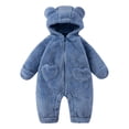 thumbnail image 6 of KJameas Baby Boys Girls Jumpsuit Fuzzy Fleece Heart Pocket Bear Hooded, 6 of 6