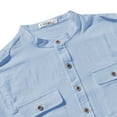 thumbnail image 4 of LVCBL Men's Cotton Casual Shirt Normal Belonged Office Streetwear Sky Blue 3XL, 4 of 7