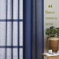 thumbnail image 5 of NICETOWN Linen Sheer Curtains for Nursery, Vintage Linen Textured Grommet Semi Sheer Privacy Window Treatment Light Filter for Kid's Room, 52"x63", Dark Blue, 2 Panels, 5 of 6
