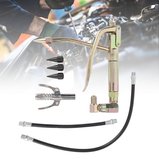 Tool 7PCS Grease Tool Nozzle Kit Strong Strength Metal Air Grease Tool Coupler with 230mm 400mm Hose for Air Compressor Grease Pump