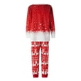 thumbnail image 5 of HESHENG Matching Family Christmas Pajamas, Long Sleeve Deer Snowflake Print Pullover + Pants Xmas Sleepwear Set, Kids 4T, 5 of 10