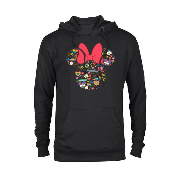 Disney Pride Collection Rainbow Minnie Mouse Icon Doodles- Pullover Hoodie for Adults - Customized-Black