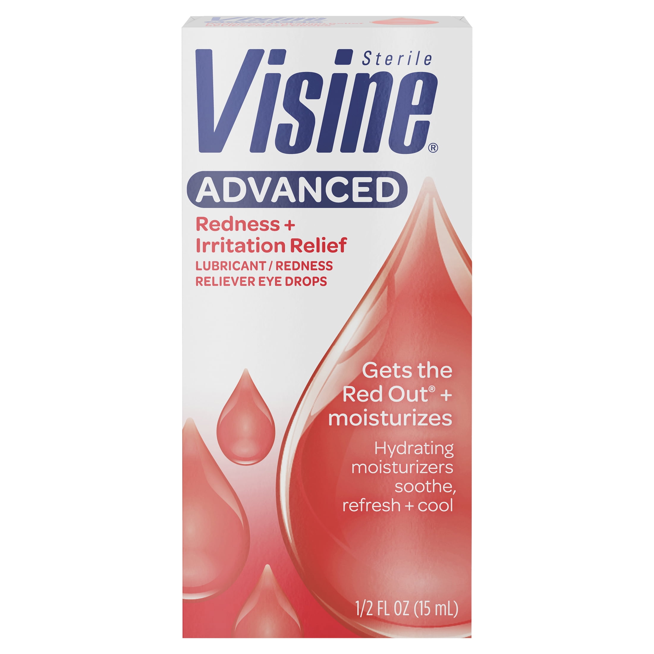 Visine Advanced Eye Drops Redness + Irritation Relief, 0.5 fl. Oz