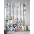 thumbnail image 5 of Fall Shower Curtain Blue Pumpkin Shower Curtains for Bathroom Thanksgiving Decor, Waterproof Polyester Shower Curtain Set with Hooks, Standard Size 72" x 72" Ocean Starfish Shell Coral, 5 of 6