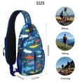 thumbnail image 5 of Crossbody Sling Backpack for Women Men Colorful Sharks Shoulder Sling Crossbody Casual Chest Bag for Travel Sports Running Hiking, 5 of 6