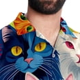 thumbnail image 5 of Cat Men's Short Sleeve Beach Shirts Poplin Spread Collar Tops Casual Printed Button Down Summer Unisex, 5 of 6