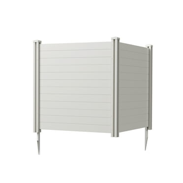 4ft H x 4ft W (2 Panels) No Dig Enclo Premium White Vinyl Privacy Screen, Outdoor Privacy Panels, Use As Air Conditioner Fence, Trash Can Enclosure, Pool Equipment Enclosure, ZP19014