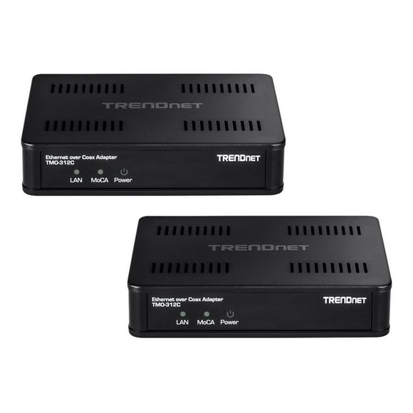 TRENDnet TMO-312C2K - Convertisseur de Média - GigE, MoCA 2.5 - 10Base-T, 100Base-TX, 1000Base-T - F Connecteur / RJ-45 - Conforme TAA (pack de 2)