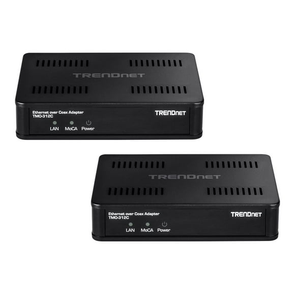 TRENDnet TMO-312C2K - Media converter - 1GbE, MoCA 2.5 - 10Base-T, 100Base-TX, 1000Base-T - F connector / RJ-45 - TAA Compliant (pack of 2)