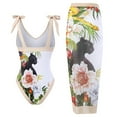 UPPADA One Piece Swimsuit for Women Retro Floral Print Tie Bathing Suit