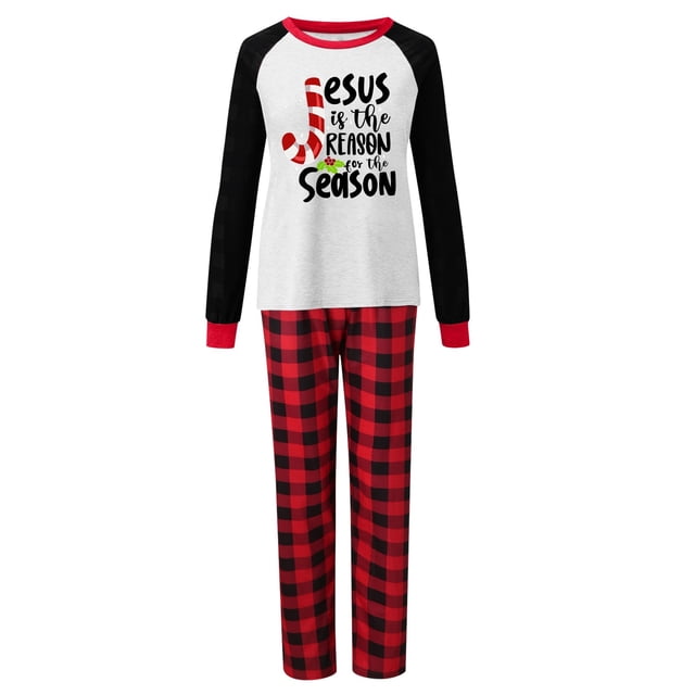Famille un Pyjama de Noël Famille Quatre Automne et Hiver Pantalon de Pyjama de Noël Assorti pour Famille Vêtements de Maison à Carreaux Rouges Ensemble de Pyjama Deux Pièces (Maman)