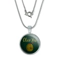 thumbnail image 1 of Olive You I Love You Funny 0.75" Pendant with Sterling Silver Plated Chain, 1 of 3