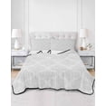 thumbnail image 2 of Full Size Quilt Bedding Set, White Moroccan Reversible Summer Quilt 3 Pieces, Boho Morocco Geometric Quatrefoil Grid Lightweight Bedspreads Coverlets with 2 Pillow Shams for All Seasons, 2 of 5