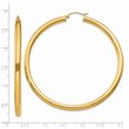 thumbnail image 3 of 14K Yellow Gold Polished 4mm x 65mm Tube Hoop Earrings, 3 of 3