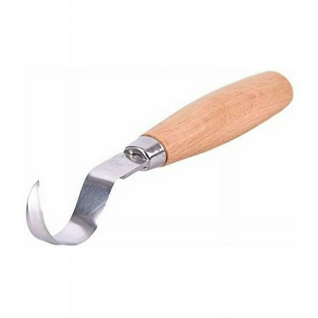 Desiderio Cincel de Precisión DIY Gancho Cuchillo Herramienta de Tallado Cuchara de Carpintería Ergonómica Doblada Durable Principiante Tallado Cuchillo de Talla de Acero Inoxidable