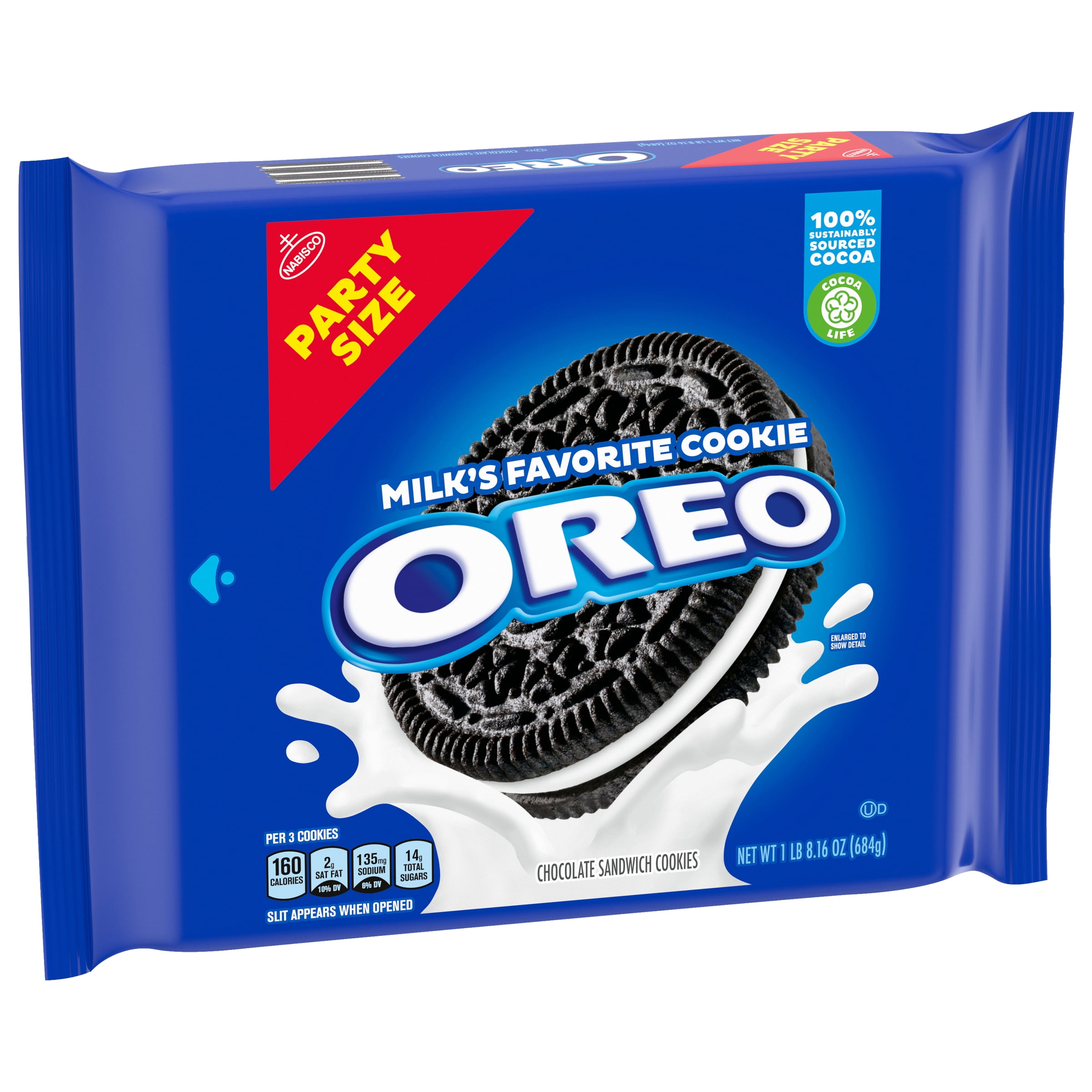 Oreo Chocolate Sandwich Cookies, Party Size, 24.16 oz (Pack of 8)