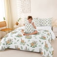 thumbnail image 3 of Erosebridal Cute Jungle Animal Twin Bedding Sets 7-Piece, Cartoon Elephant Lion Bedding Comforter Set, 3 of 7