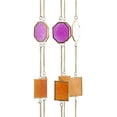 thumbnail image 4 of DecMode 34" Multi Colored Metal Indoor Outdoor Geometric Windchime with Stained Glass, 4 of 9