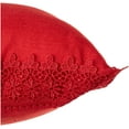 thumbnail image 4 of Violet Linen Christmas Braided Holly Lace Pattern, Polyester Burlap Fabric, Lace Border, Embroidered, , Poinsettia - Stars, 18 Inch x 18 Inch, Decorative Throw Pillow Cover, 4 of 7